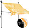 vidaXL Markise Einziehbar Handbetrieben mit LED Wasserabweisend Klemmmarkise Balkonmarkise Sonnenschutz Terrasse Balkon Garten 200cm Weiß Orange