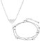 Silber Herzen Damen Layered Armband und Halskette mit Anhängern - Geschenkbox Inklusive
