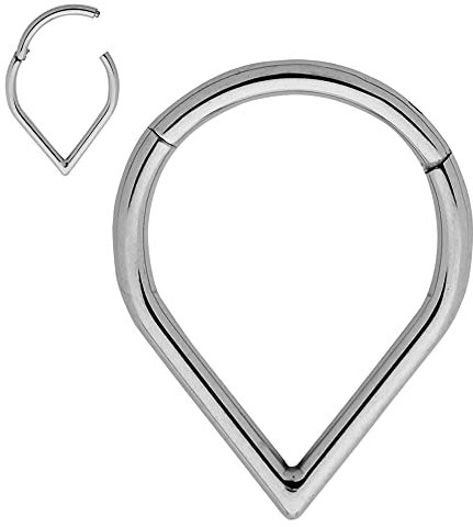 365 Sleepers (10mm) Titan 1,2 mm Segment Tropfenform Nasenring Hoop Knorpelohrring Septum Clicker Klappbarer Lippen Conch Daith Helix Rook Tragus Lobe Snug Piercing Schmuck