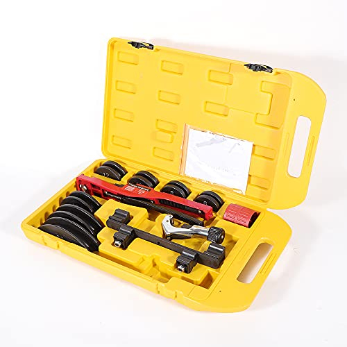 Fetcoi Rohrbieger 6/8/10/12/16/19/22mm Einhand Rohrbiegegerät Handrohrbieger Manuell Biegen Mechanische für Kupferrohren Metallrohren Drahtrohren Edelstahlrohren