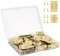 VIPMOON Scharniere Klein, 70 Stück Super Mini Scharniere 24 x 15mm + 18 x 15mm Retro Messingscharniere Minischarniere Türscharnier mit Schrauben für Holzkiste Modellbau Schmuckkästchen Schrank, Gold