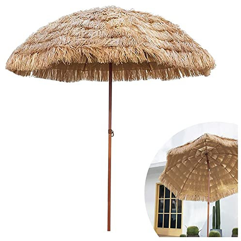 XPGEREP Parasol Ombrelle Paille pour Jardin Plage Restaurant Piscine,Parasol Hawaii Inclinable Portable Parasol Ombrelle Paille/Diameter 2.4m / Hight 2.2m