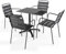HPL Gartentisch 60 x 60 cm, Schiefergrau und 4 Sessel Palavas, Grau