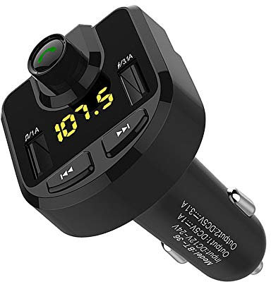 XZincer Chargeur de Voiture Lecteur Adaptateur Radio sans Fil USB Transmetteur FM Mp3 Bluetooth Voiture Bluetooth MP3 Radio FM Intégré (Black-A, One Size)