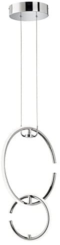 Wofi Pendelleuchte Runde LED Hängeleuchte Küchenlampe Chrom modern 2 flammig 4,5W 450Lm 4000K 35x21x230cm