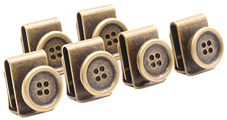 Knöpfe für Hosenträger. Packung mit 6 Knöpfen für Hosen und Hosenträger zum Anstecken. (Bronze)