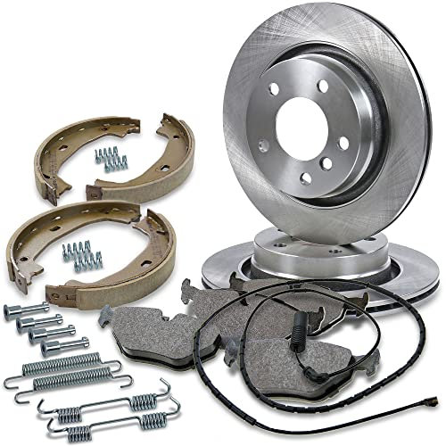 ATEC Germany Bremsenset Hinterachse inkl. Bremsscheiben Ø mm Belüftet + Bremsbeläge Hinten + Bremsbacken Kompatibel mit BMW 3er (E46)