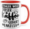 Kaffee-Tasse personalisiert mit Spruch lustig - FINGER WEG! Dieser Kaffee gehört eigener Name - Geschenk personalisierbar Geschenk-Idee Büro personalisieren Kaffee-Becher (Weiß & Rot)