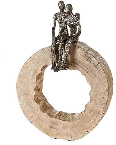 Casablanca Design Skulptur Together Paar auf Baumscheibe Höhe 39 cm Breite 28 cm Wohnzimmer Skulpturen Deko Modern Hochzeit Liebe