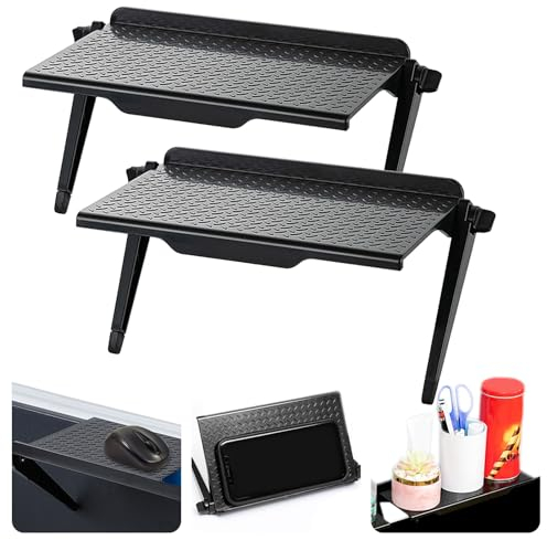 Inheming 2 Pièces Étagère TV, Étagère de l'Écran, Étagère de Télévision pour Decodeur, Écran Rack (Noir)