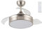 LEDUNI Ventilador con Luz Lámpara LED 72W Ventilador Invisible Ultra Silencioso con Mando a Distancia y Palas Retráctiles (Plata)