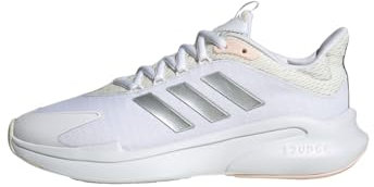 adidas AlphaEdge + Shoes, Zapatillas para Correr Mujer, Cloud White/Silver Metallic/Quartz, 43 1/3 EU