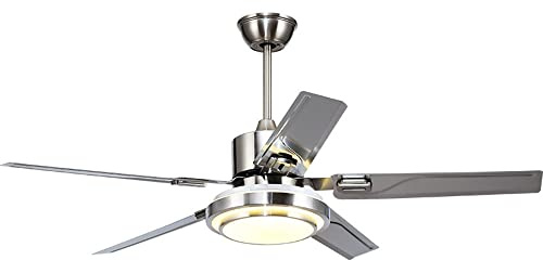 Moddeny Deckenventilator aus Edelstahl mit Beleuchtung, Deckenventilatoren mit Beleuchtung und ferngesteuerten, bündig montierten Deckenventilatoren für den Außenbereich