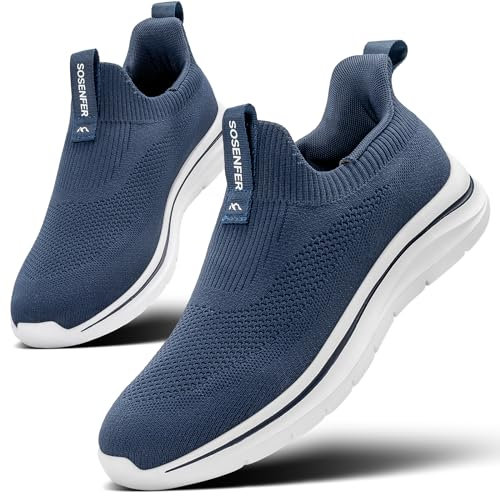 Sosenfer Slip on Men's Sneakers Zapatos Transpirables sin Cordones Zapatos Deportivos cómodos Zapatos Deportivos Casuales Ligeros Gimnasio Zapatos para Caminar de los hombres-SHLAN-40