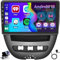 Hikity 2+64G Android 15 Autoradio für Toyota Aygo/Peugeot 107/ Citroen C1 2005-2014 Radio Wireless CarPlay Android Auto Bluetooth 10.1 Bildschrim Auto Radio mit GPS Navi WiFi FM RDS SWC MIC