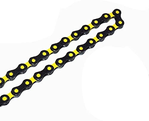 SBTRKT Gelbe Fahrradkette aus Legierung, robust, wasserfest, rostfrei, extrem glatt, klein, leicht, geeignet for 12-Gang-Mountainbikes, Autobahnkette