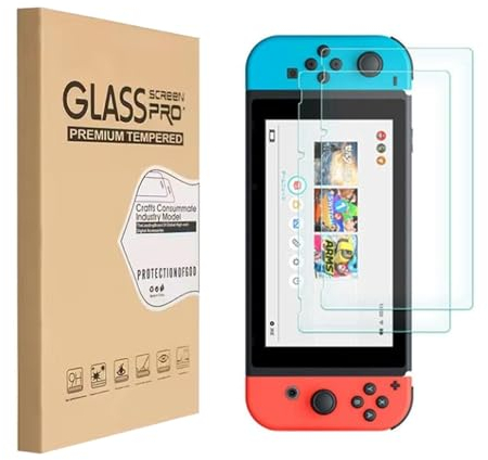 HYGMOCC Verre Trempé pour Nintendo Switch, Protecteur d'écran Transparent HD Anti-Rayures Compatible Nintendo Switch 6,2'' (2 pièces)