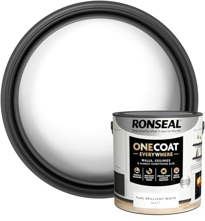 Ronseal One Coat Everywhere Paint Pure Brilliant White Matt 2.5L