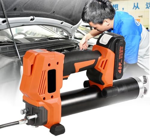 DPLWJPP Pistola per Grasso A Batteria da 20 V,Ingrassatore Professionale Alimentato A Batteria Ad Alta Pressione da 10000 Psi,Lunghezza Tubo 800mm,1battery