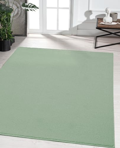 the carpet Marley eleganter Designer Teppich Wohnzimmer, weicher & pflegeleichter Kurzflor Wohnzimmerteppich in Mint, 80 x 150 cm