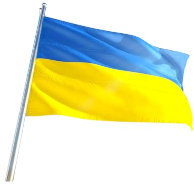 Ukraine Fahne | Ukrainische Flagge | Державний прапор України | Fanartikel | strapazierfähiges Polyester & Metallösen | 90x150cm| Gelb Blau | 3x5 ft | Fahne von Cey (Ukraine)