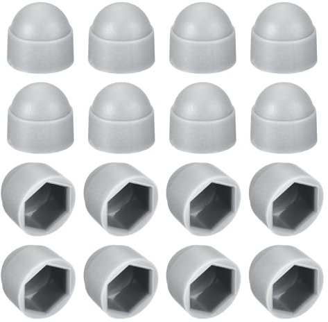 sourcing map Lot de 150 cache-écrous hexagonaux M8 en plastique gris pour vis hexagonales, boulons