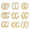 YADOCA 9 Paare Gold Clip Ohrringe Damen Hypoallergen 14K Vergoldet Gold Chunky Creolen Ohrclips Ohne Ohrlöcher Klips Ohrringe Set Modeschmuck Geschenk -1