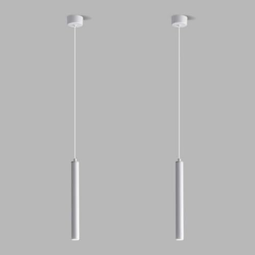 LIGKIN 2 Pezzi Lampada a sospensione LED Lampadario Moderno Design Minimalista Lampada da soffitto LED Bianco Plafoniera Alluminio per Sala da pranzo Camera da letto Soggiorno Ristorante