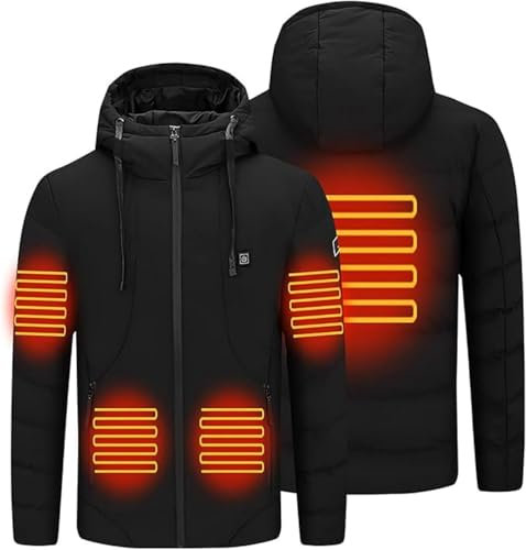 2024 Veste Chauffante USB Hommes Femmes Doudoune Manteau Chauffant Électrique Lavable avec 3 Niveaux de Chauffage et 15 Zones Chauffage pour Ski Plein Air Randonnée Hiver Moto Chasse Camping