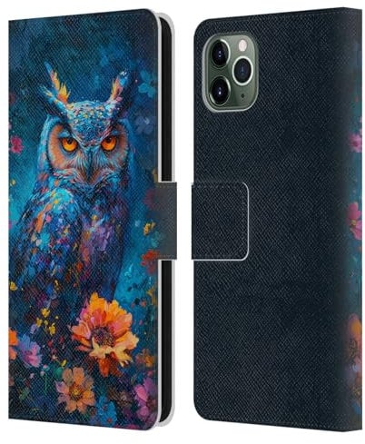 Head Case Designs Officially Licensed Haroulita Owl In Flowers Mix Art Animals Leather Wallet Case Compatible With Apple iPhone 11 Pro Max