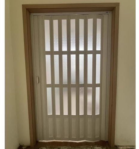 CHZDPP Porte a Libro Porta Pieghevole con Maniglie, Vetro e Viti, Porte Bifold per Piccoli e Grandi spazi, Porta a Fisarmonica in PVC Personalizzabile per Negozio/casa/Ufficio(30x70in(76x178cm))