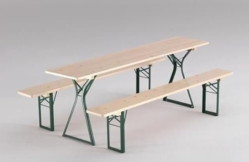 Kunibert Juego de mesa plegable para tienda de campaña con espacio para las piernas, longitud 220 cm x ancho 67 cm, para gastronomía comercial, 1 A, color natural