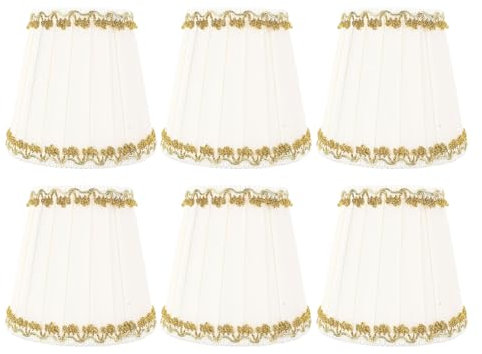 6 Stcs -Stofflampenschirme, Weiße Falten -Bell -Lampen -Farbton Handgefertigt 5,5 X 5 X 3,5 Zoll für Tischbodenanhänger -Lampen, Ideale Beleuchtungszubehör für Home Hotel