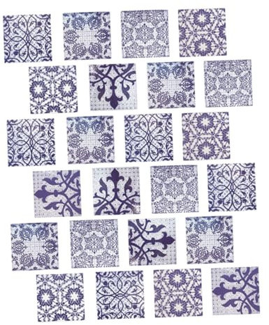 SEWOART Stücke Vintage Blume Fliesen Aufkleber für Badezimmer Selbstklebende Fliesen Einfach Stick Floral Aufkleber