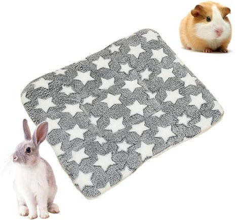 OUDQFCJ 1 Pcs Biancheria da Letto in Peluche per Piccoli Animali Inverno Caldo Fluffy Flanella Pile Coperta Letto per Gattini Conigli Cincillà Porcellini d'India Grigio 30 x 30 cm
