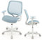 FANTASK 360° drehbar Kinder Schreibtischstuhl, 43-55cm Sitzhöhe höhenverstellbar, Jugendstuhl ergonomisch mit Rollen für Kinder ab 4 Jahren, Blau