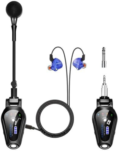 MICRONIC Kimafun Wireless in-Ear Monitor Saxophone Microphone System, Transmitter Beltpack Receiver for Stage Performance, Rehearsal, Live Broadcast