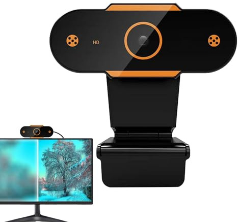 Webcam USB - Mini Webcam HD per lo streaming, videocamera USB senza driver, computer portatile con funzione di messa a fuoco automatica, ampio angolo di visualizzazione per ufficio, computer portatile