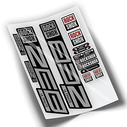 Rif:VP446 Adesivi compatibili con forcella Rock-Shox ZEB ULTIMATE 2021,2025 MTB, adesivi, adesivi per mountain bike. (ARGENTO)