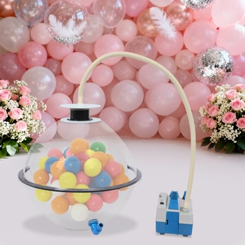 ROMYIX Balloon Stuffing Machine with Electric Air Pump, 600W Balloon Pump Dual Mode (Inflate & Suction), 5 Replaceable Ports for 10-36 Inch & Bobo Balloons,Christmas Birthday Party Decoration Gift