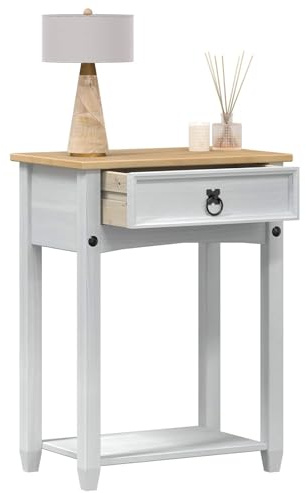 vidaXL Konsolentisch Weiß 55 x 35 x 73 cm Massives Kiefernholz