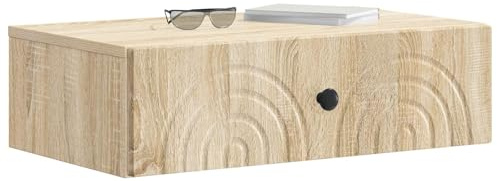 vidaXL Wandmontierter Beistelltisch Sonoma-Eiche 59 x 34,5 x 17 cm, Wohnzimmer, moderner Tisch, clevere Aufbewahrung, stylische, platzsparende Möbel für Ordnung