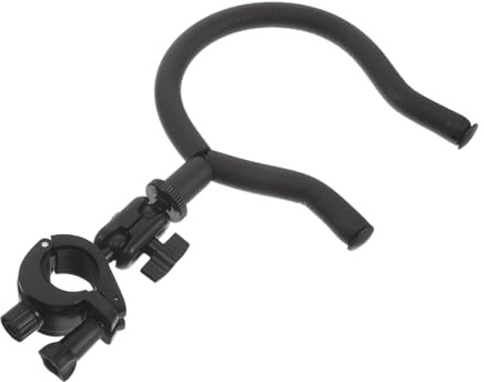 HINTRMENT Guitar Hanger for Microphone Stands, Metal Clamp Attachment for Mandolin and Ukulele, Travel-Friendly Instrument Holder for Stage and Studio Use