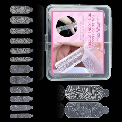 Moule à ongles en Silicone souple et réutilisable, modèle avec motifs de flocons de neige et de léopards de noël 3D, outil de manucure facile pour débutant