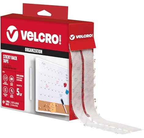 Velcro(r) Brand Fasteners Cinta Adhesiva de Velcro (R), 1,9 x 38,1 cm, Color Blanco