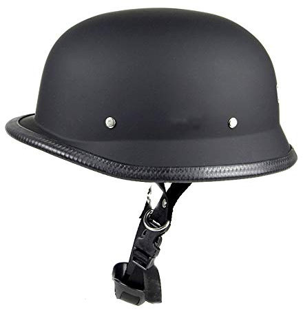 Woljay Casque Demi Coque Chopper Casque Casquette Moitié Bols Casque de Moto Casque Jet Noir terne (Hommes 56-61cm)