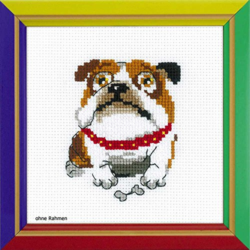Riolis Auslaufmodell Kreuzstich-Set Englische Bulldogge, Zählmuster