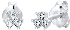 Elli Ohrringe Damen Ohrstecker Geo Trio Fein mit Kristall in 925 Sterling Silber