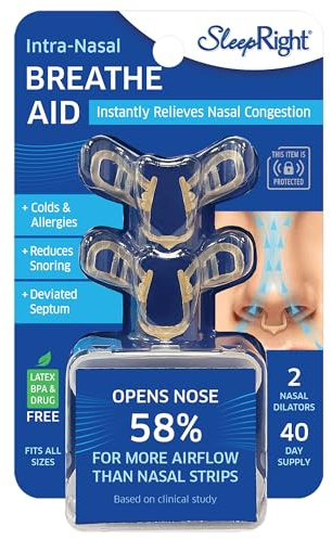 SleepRight Intra-Nasal Breathe Aid - Nasal Dilator for Sleep - 40 Day Supply