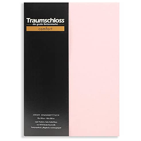 Traumschloss Edel-Jersey Spannbetttuch »Comfort« 100% Baumwolle, Bügelfrei 180-200x200 Puder (rosé)